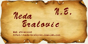 Neda Bralović vizit kartica